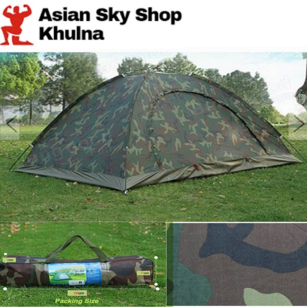 2 Person Single Layer Waterproof Dome Tent 200*150*110cm