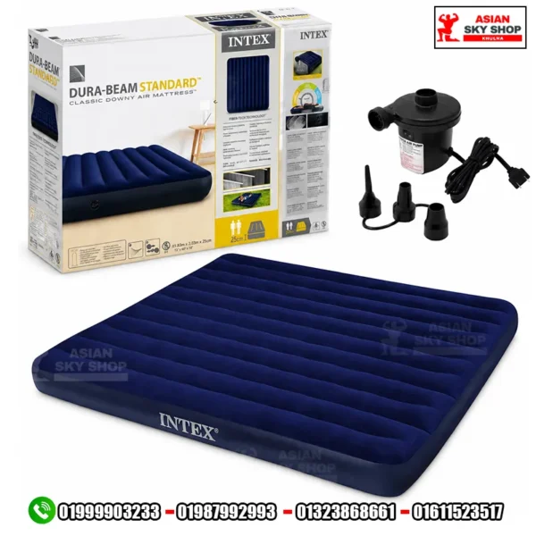 Intex Inflatable King Size Air Bed with Electric Air Pump 72 Inch