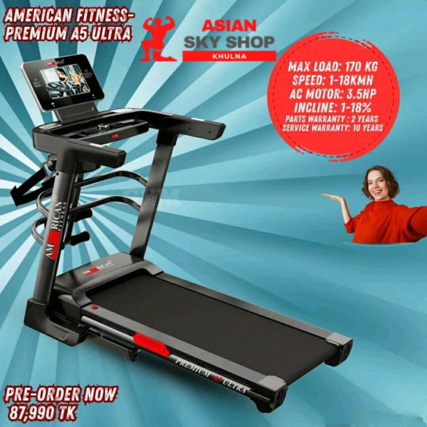 Motorized Treadmill American Fitness Premium A5 ultra TFT