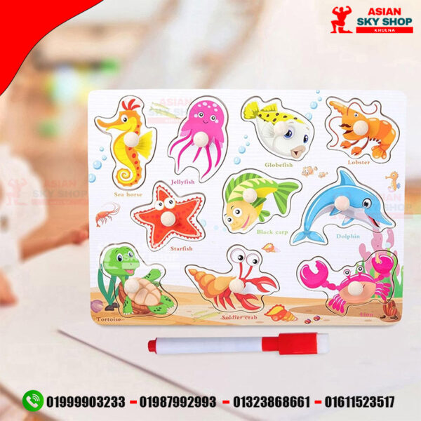 Wudly Wooden Ocean Puzzle for Toddlers