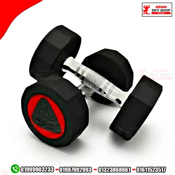IRON MAN Rubber Dumbbell 15 KG