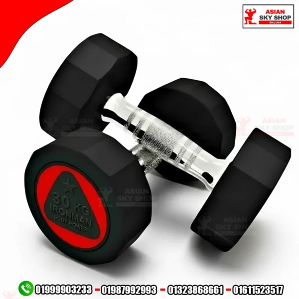 IRON MAN Rubber Dumbbell 30 KG