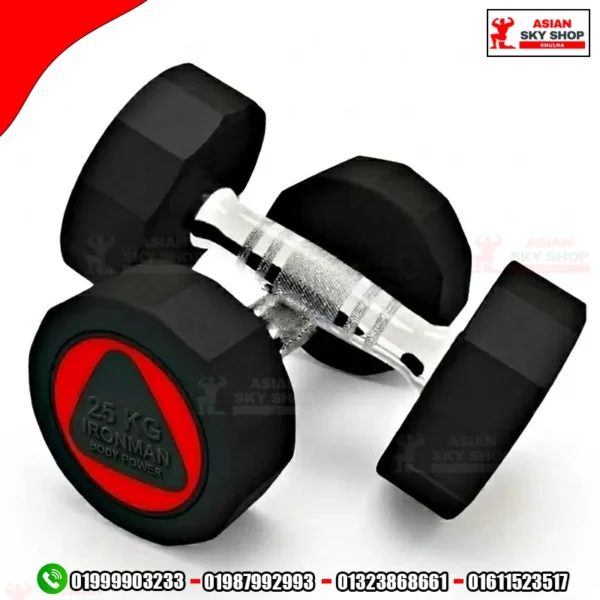IRON MAN Rubber Dumbbell 25 KG