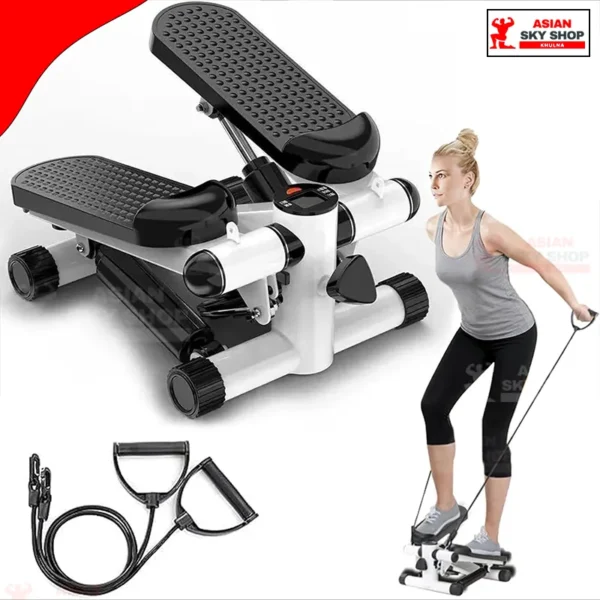 Mini Stepper with Resistance Bands – Full Body Home Workout