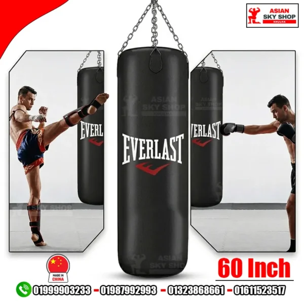 Everlast Boxing & Martial Arts Punching Bag – 60 Inch (Black)