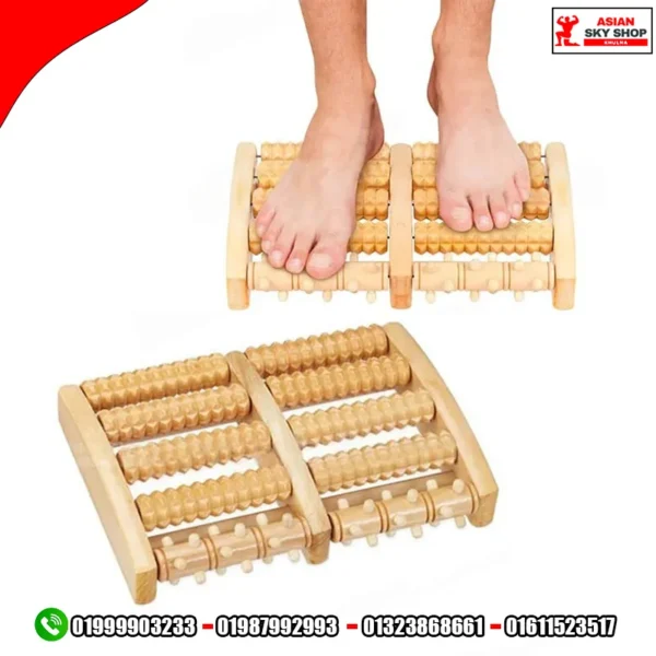 Dual Wooden Foot Massager Roller