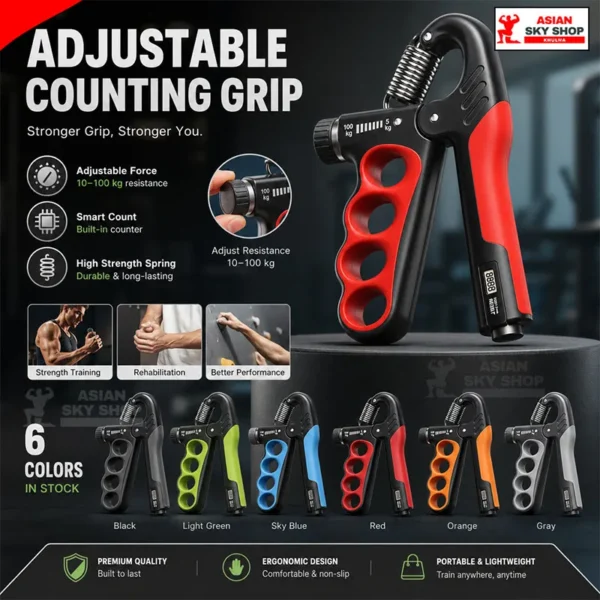 Adjustable Counting Hand Grip Force (5–100 kg)
