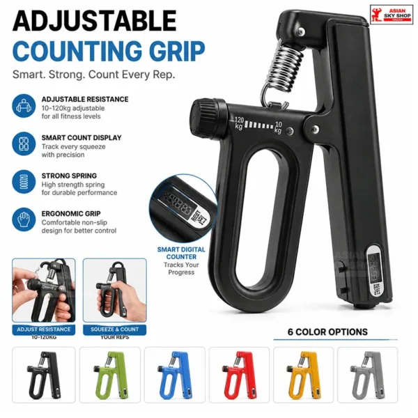 Heavy Duty Adjustable Counting Hand Grip (10–120 kg)