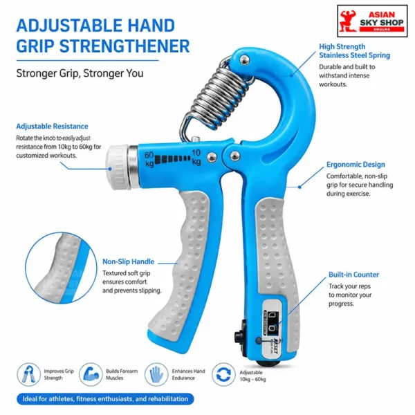 Adjustable Hand Grip Strengthener (10–60 kg)