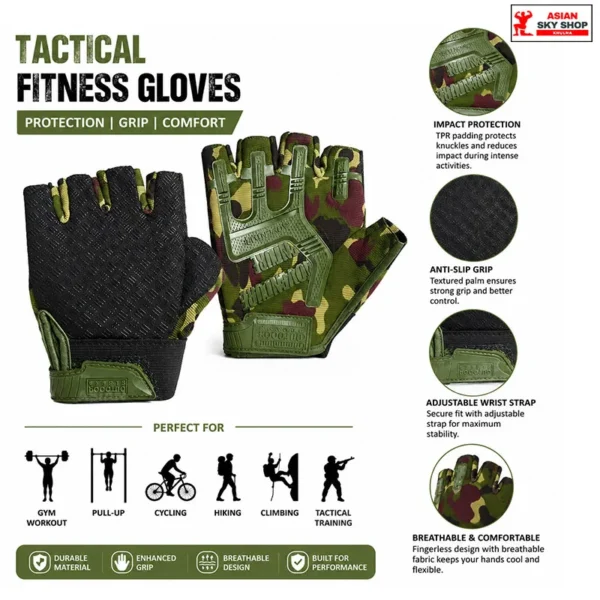 Army Tactical Fingerless Gloves  Asian Sky Shop Khulna