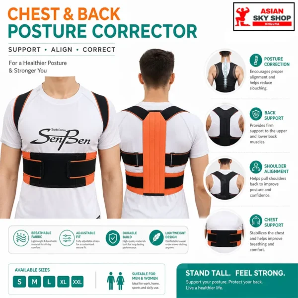 Chest & Back Posture Corrector Asian Sky Shop Khulna