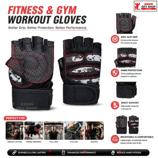 Fitness & Gym Workout Gloves Asian Sky Shop Khulna