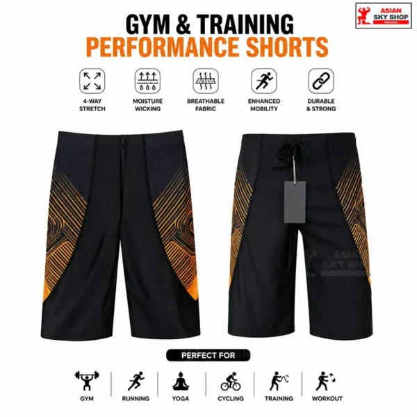 Gym & Training Performance Shorts Orange black combination