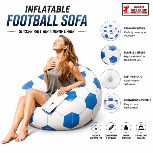 Inflatable Lazy Sofa & Air Lounge Chair (Single Size) 110×110×85 cm