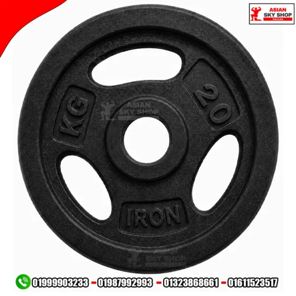 Iron Olympic Cast Weight Plate 20 KG Black
