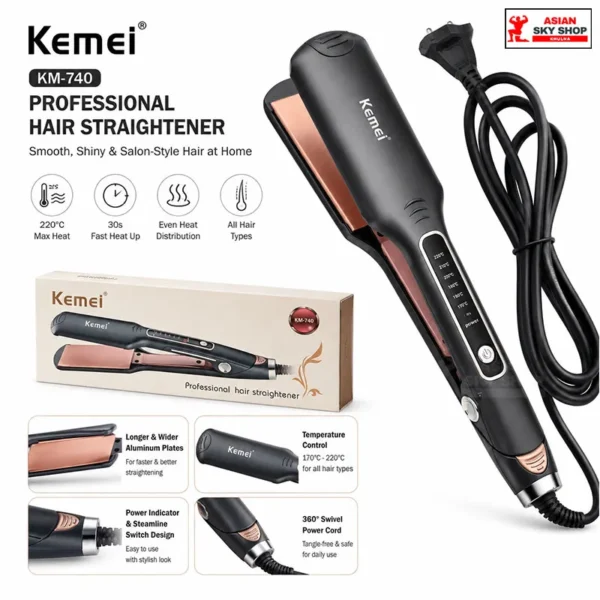Kemei KM-740 Professional Hair Straightener