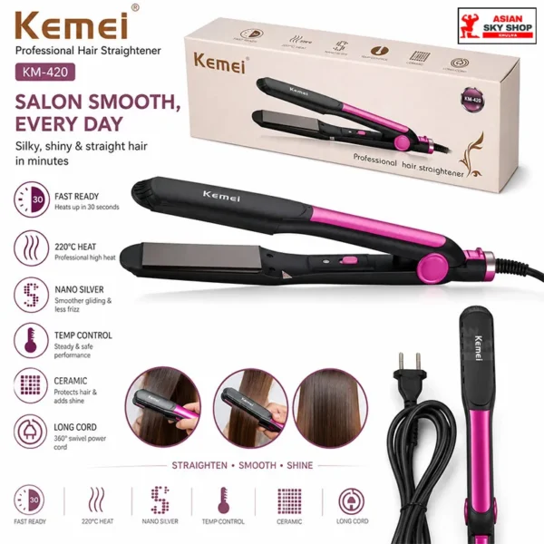 Kemei KM-420 Professional Hair Straightener
