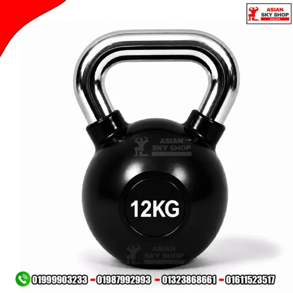 Kettlebell Dumbbell 12 KG-1 Piece Black & Silver