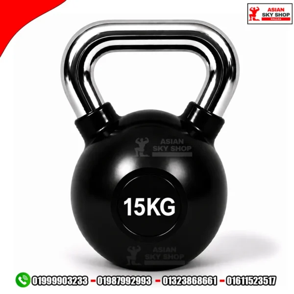 Kettlebell Dumbbell 15 KG-1 Piece Black & Silver