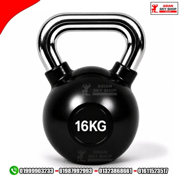 Kettlebell Dumbbell 16 KG-1 Piece Black & Silver
