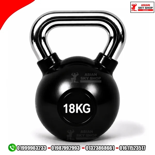 Kettlebell Dumbbell 18 KG-1 Piece Black & Silver
