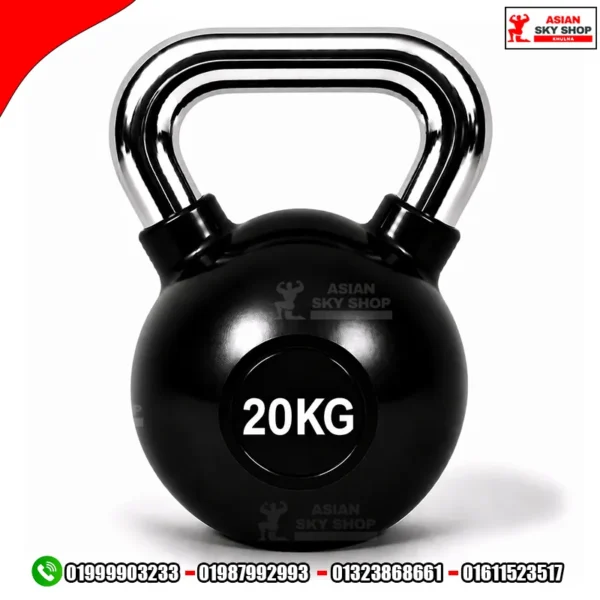 Kettlebell Dumbbell 20 KG-1 Piece Black & Silver