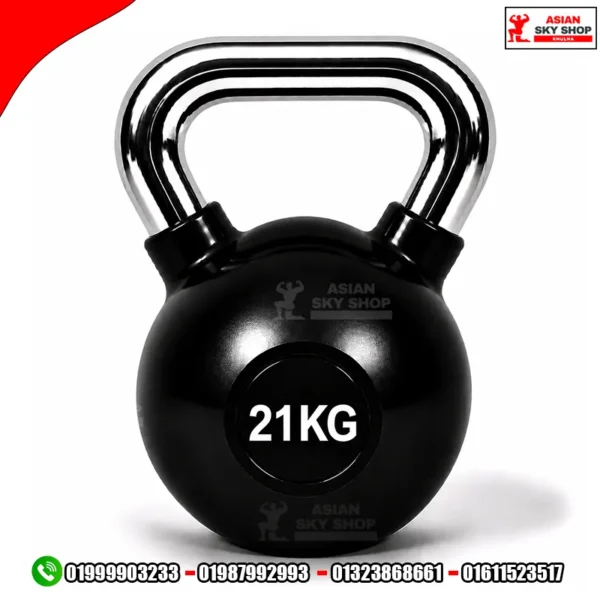 Kettlebell Dumbbell 21 KG-1 Piece Black & Silver