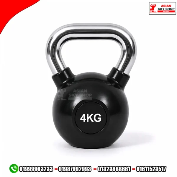 Kettlebell Dumbbell 4 KG-1 Piece Black & Silver