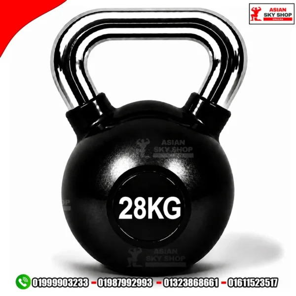 Kettlebell Dumbbell 28 KG-1 Piece Black & Silver