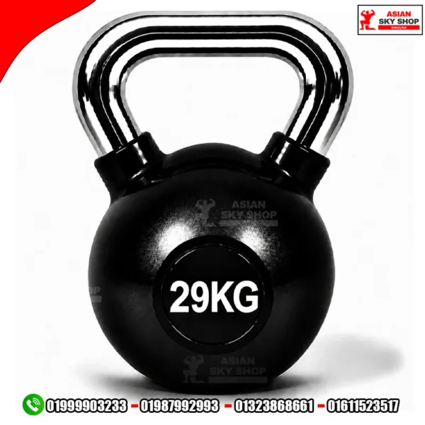 Kettlebell Dumbbell 29 KG-1 Piece Black & Silver