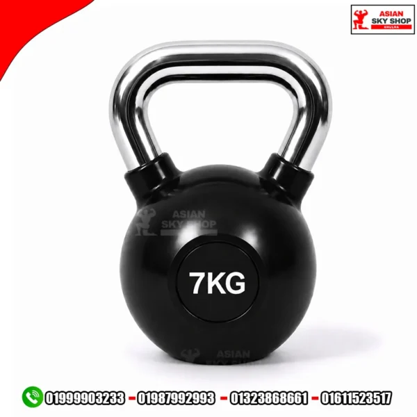Kettlebell Dumbbell 7 KG-1 Piece Black & Silver