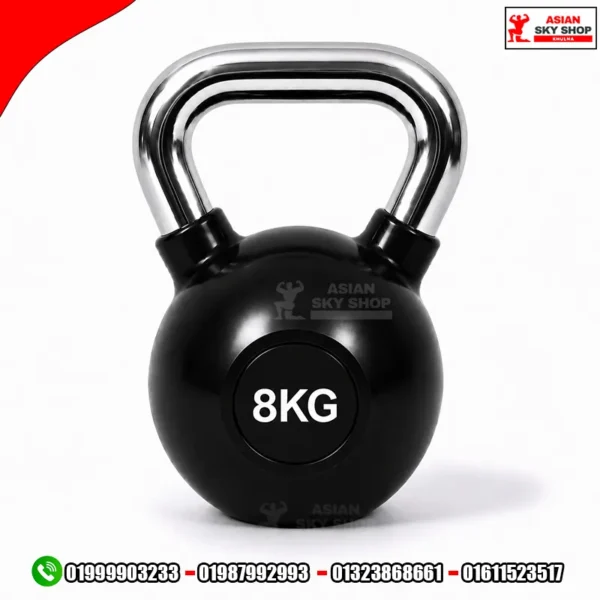 Kettlebell Dumbbell 8 KG-1 Piece Black & Silver