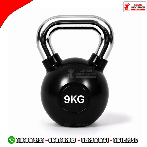 Kettlebell Dumbbell 9 KG-1 Piece Black & Silver