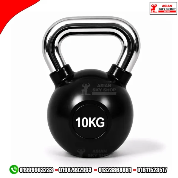 Kettlebell Dumbbell 10 KG-1 Piece Black & Silver
