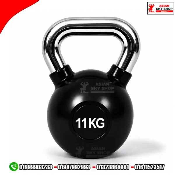 Kettlebell Dumbbell 11 KG-1 Piece Black & Silver