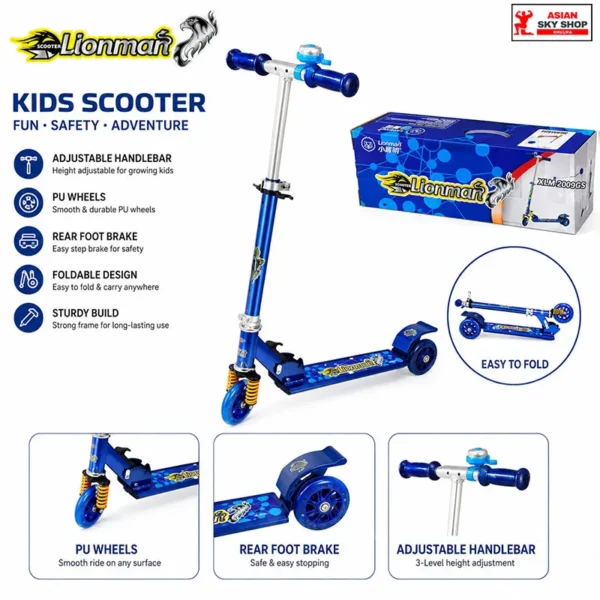 Lionman XLM-2009GS Kids Scooter (Blue Color)