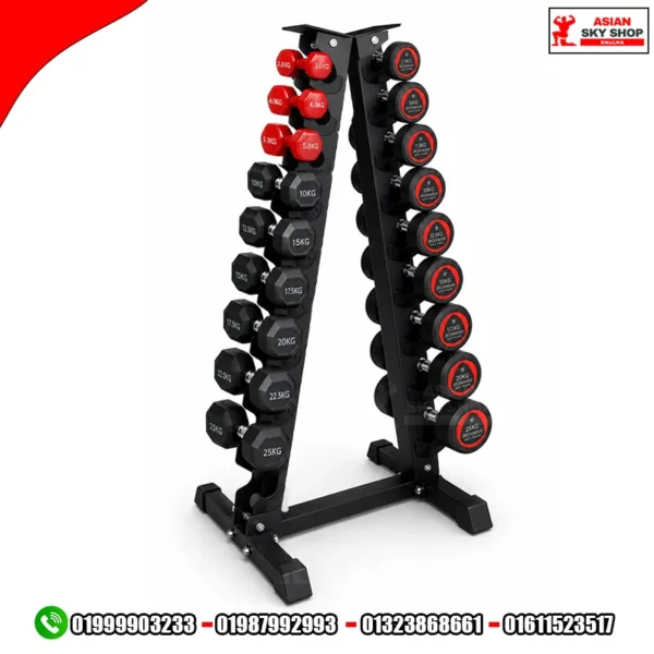 Multi-Function Vertical Dumbbell Rack 10 Pairs - 20 Pcs Capacity