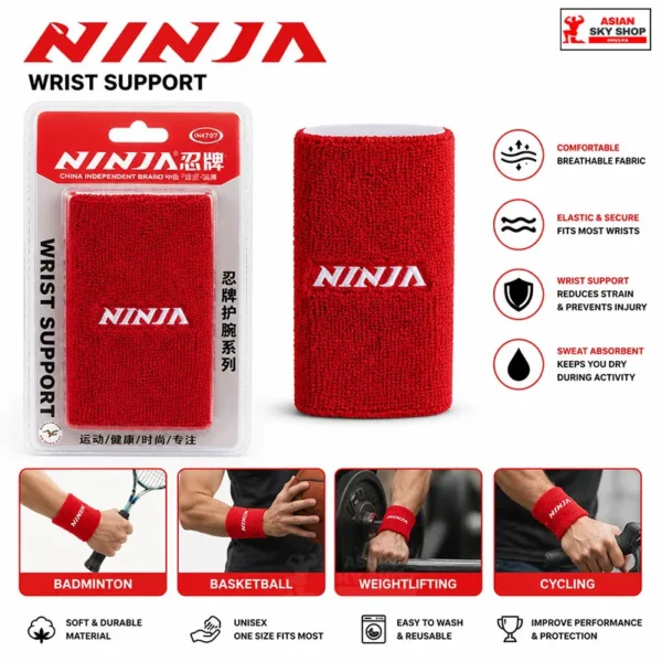 NINJA Wrist Support Band Red Colour