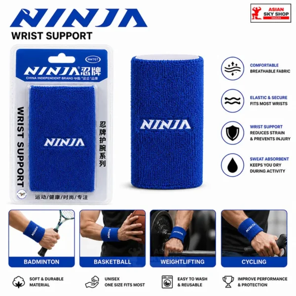 NINJA Wrist Support Band Royal Blue Colour