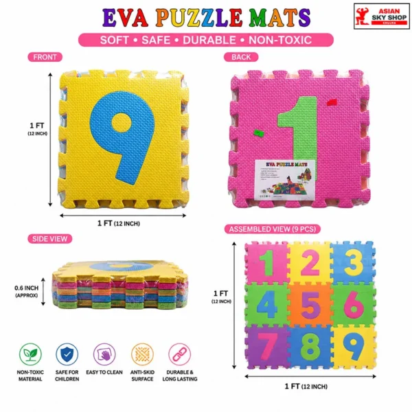 Number Puzzle Mats (1 FT ×1 FT 9 PCS SET