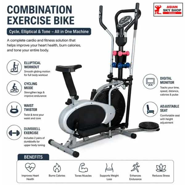Elliptical Orbitrac Exercise Bike With Dumbell & Twister
