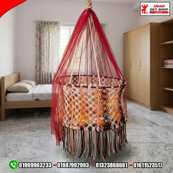 Premium Macrame Hanging Baby Cradle