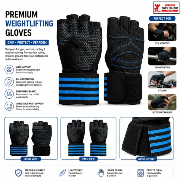 Premium Weightlifting Gloves Grip Protect Perform
