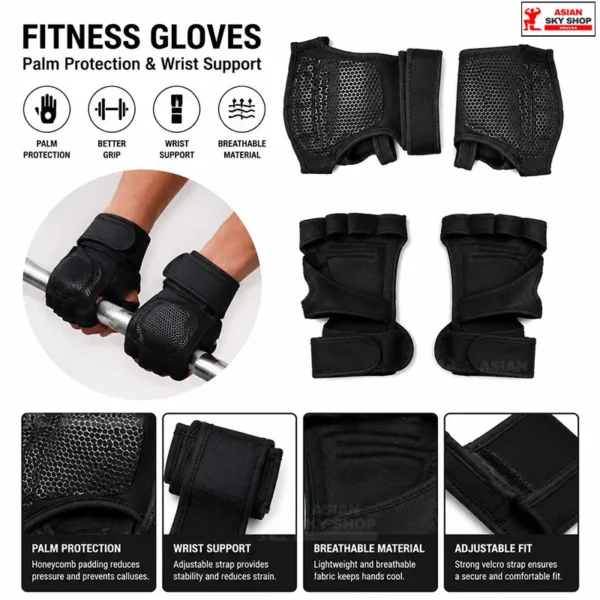  Premium Fitness Gloves (Wrist Support Brace)