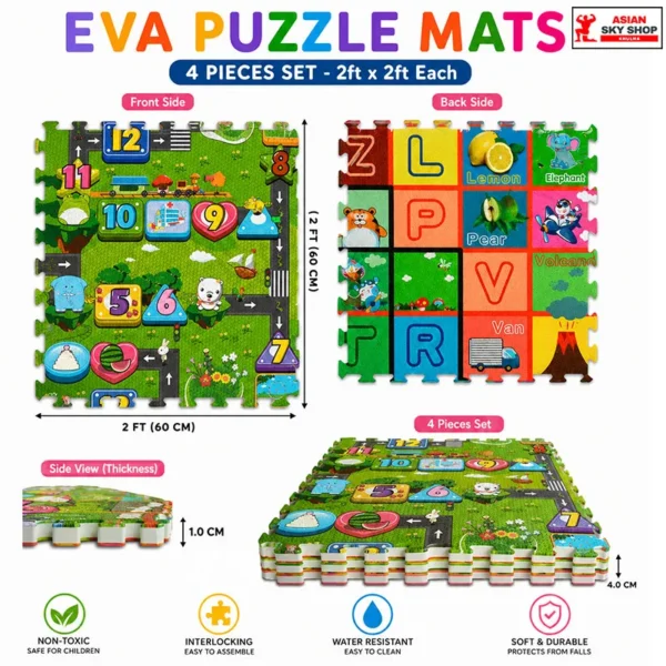 Puzzle Mats (4 Pieces Set)  (2ft × 2ft Each) Asian Sky Shop Khulna