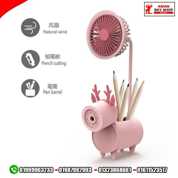 Rechargeable Pencil Cutting Mini Fan