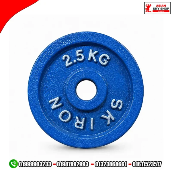 SK Iron 2.5kg Cast Iron Weight Plate Blue