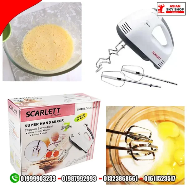 Scarlett Electric Egg Beater & Super Hand Mixer Model MMC-133