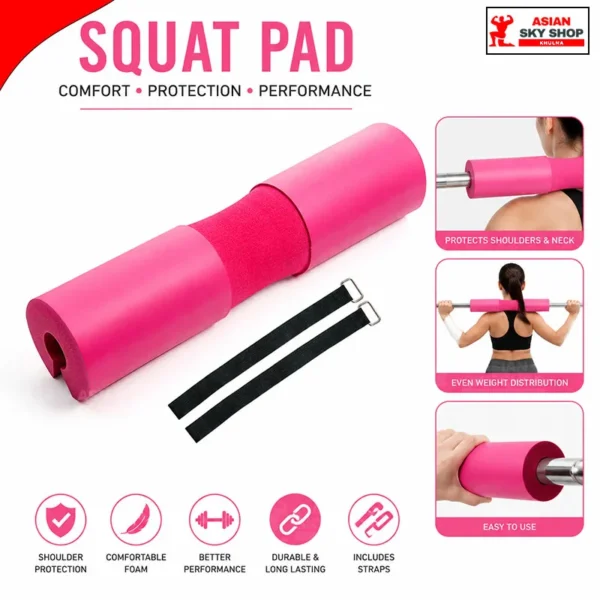 Squat Bar Pad - Barbell Foam Sponge for Squats, Lunges & Hip Thrusts