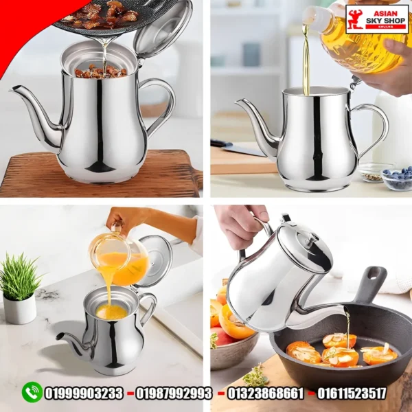 Stainless Steel Oil Strainer Pot (24 oz)